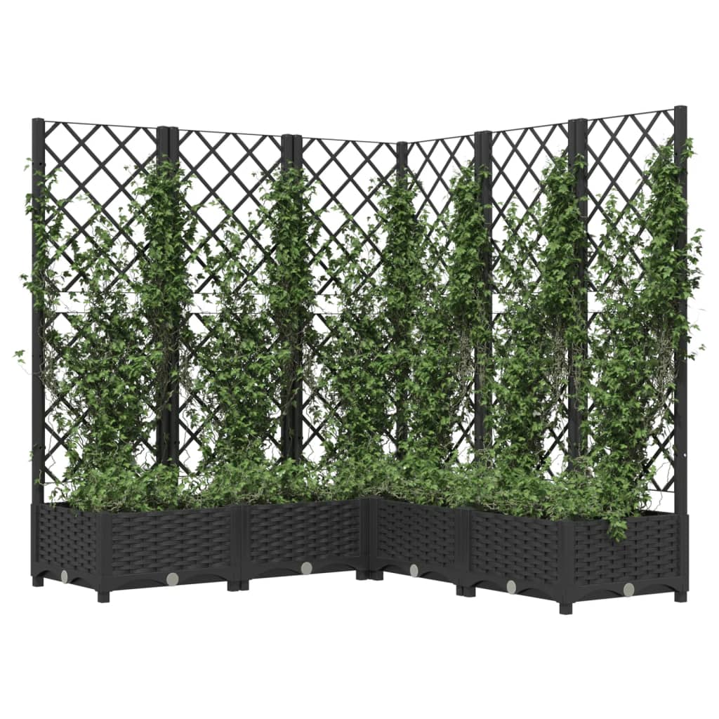 Vidaxl Plannet mit Slatarbeit 120x120x121.5 cm Polypropen Schwarz
