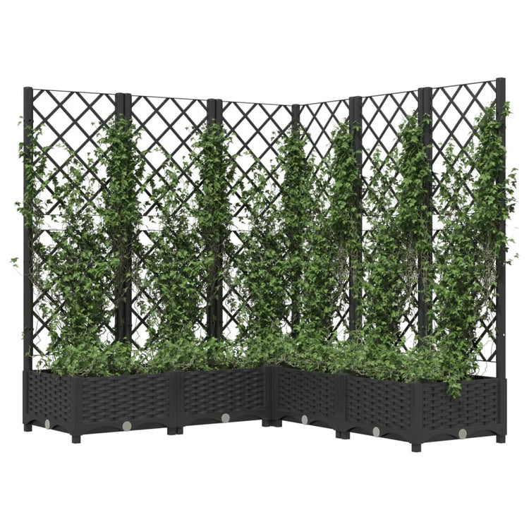 Vidaxl Plannet mit Slatarbeit 120x120x121.5 cm Polypropen Schwarz