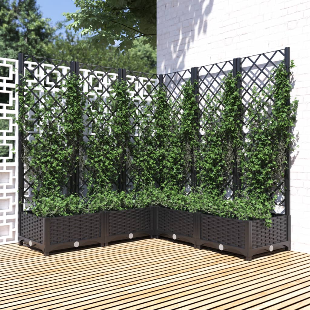 Vidaxl Plannet mit Slatarbeit 120x120x121.5 cm Polypropen Schwarz