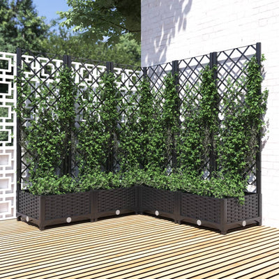 Vidaxl Plannet mit Slatarbeit 120x120x121.5 cm Polypropen Schwarz