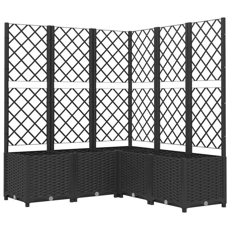 VIDAXL -Pflanzer mit Latwerk 120x120x136 cm Polypropen Schwarz