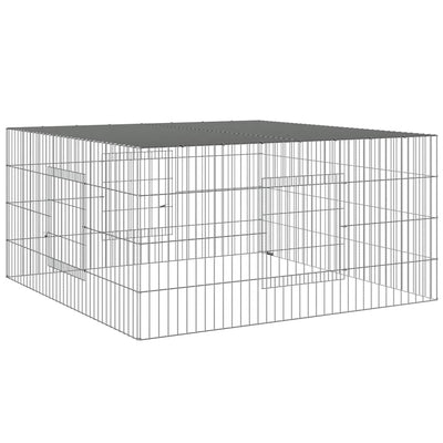 VIDAXL -Kaninchen -Käfig 110x110x55 cm verzinktes Bügeleisen