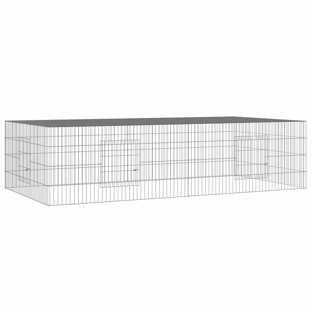 Vidaxl -Kaninchenkäfig mit 2 Panels 220x110x55 cm verzinktes Eisen