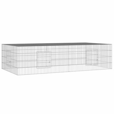 Vidaxl -Kaninchenkäfig mit 2 Panels 220x110x55 cm verzinktes Eisen