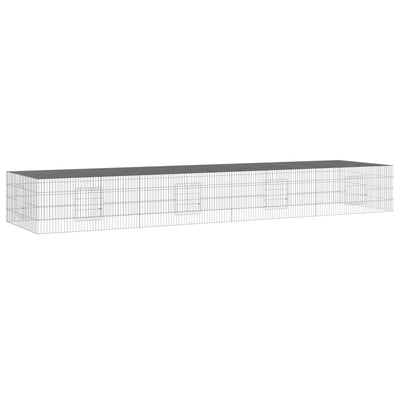 Vidaxl -Kaninchenkäfig mit 4 Panels 433x109x54 cm verzinktes Eisen