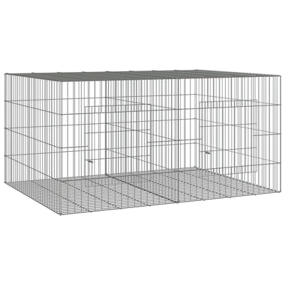 Vidaxl -Kaninchenkäfig mit 2 Panels 110x79x54 cm verzinktes Eisen