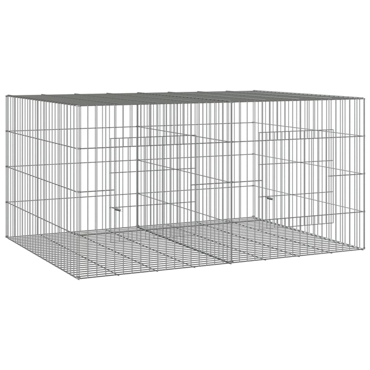 Vidaxl -Kaninchenkäfig mit 2 Panels 110x79x54 cm verzinktes Eisen
