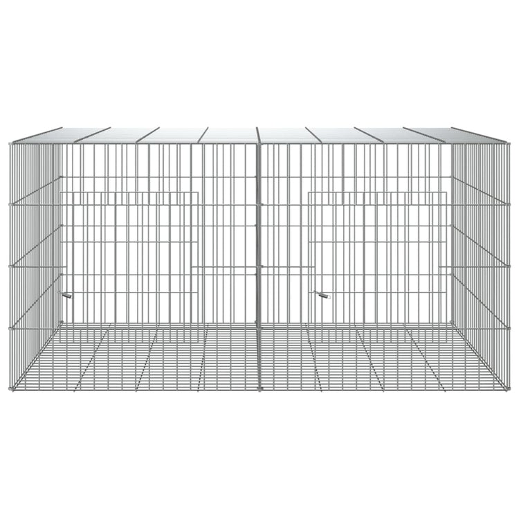 Vidaxl -Kaninchenkäfig mit 2 Panels 110x79x54 cm verzinktes Eisen