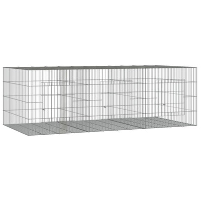 Vidaxl -Kaninchenkäfig mit 3 Panels 163x79x54 cm verzinktes Eisen