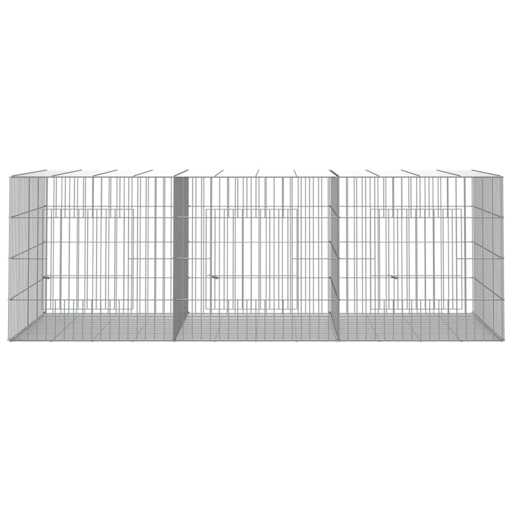 Vidaxl -Kaninchenkäfig mit 3 Panels 163x79x54 cm verzinktes Eisen