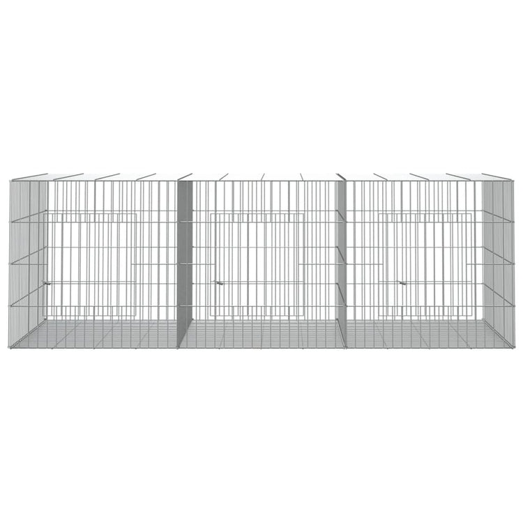 Vidaxl -Kaninchenkäfig mit 3 Panels 163x79x54 cm verzinktes Eisen