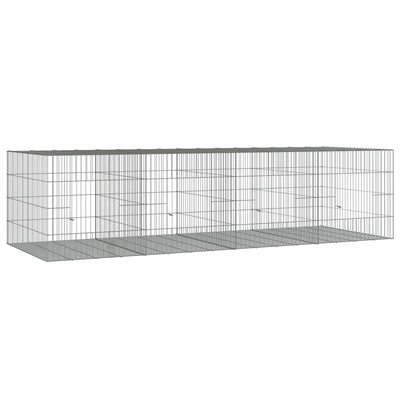 VIDAXL -Kaninchenkäfig mit 4 Panels 217x79x54 cm verzinktes Eisen
