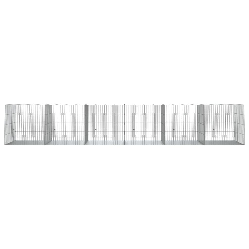 VIDAXL -Kaninchenkäfig mit 6 Panels 327x79x54 cm verzinktes Eisen