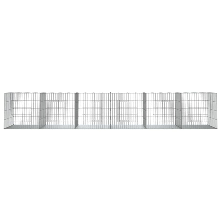 VIDAXL -Kaninchenkäfig mit 6 Panels 327x79x54 cm verzinktes Eisen
