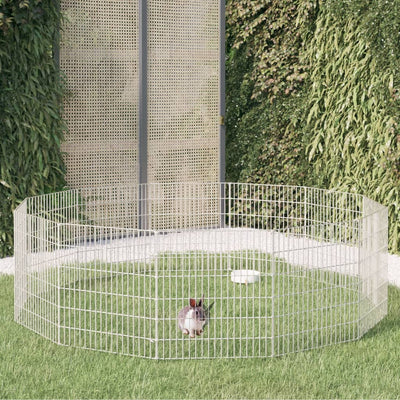 Vidaxl Tierlager 12 Paneele 54x60 cm verzinktes Eisen