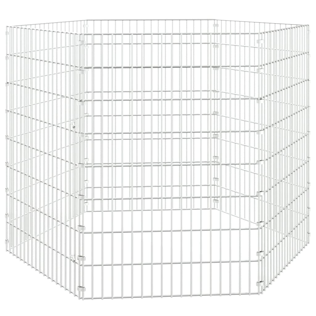 Vidaxl Tiergehäuse 6 Panels 54x80 cm verzinktes Eisen