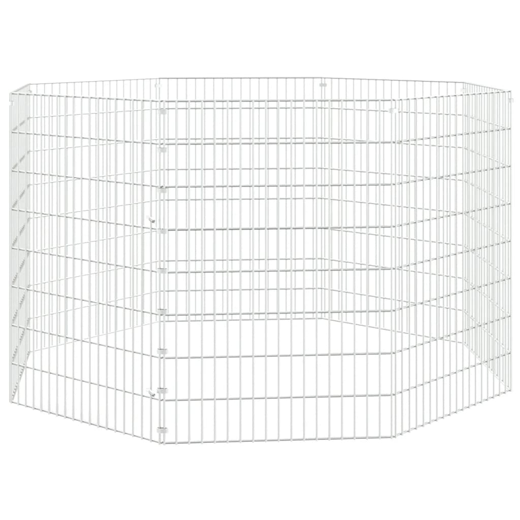 Vidaxl Tiergehäuse 8 Panels 54x80 cm verzinktes Eisen