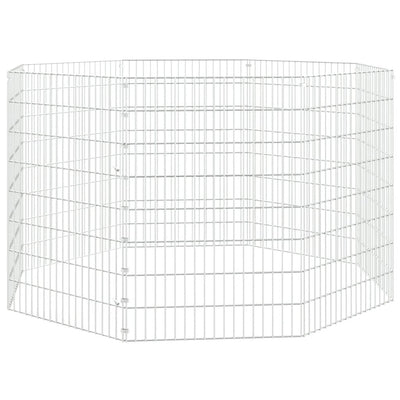 Vidaxl Tiergehäuse 8 Panels 54x80 cm verzinktes Eisen