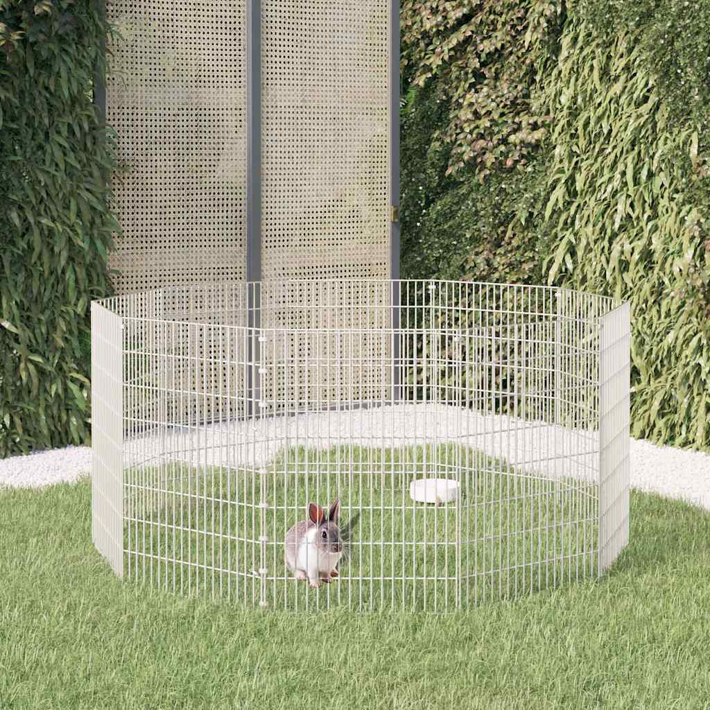 Vidaxl Tiergehäuse 10 Panels 54x80 cm verzinktes Eisen