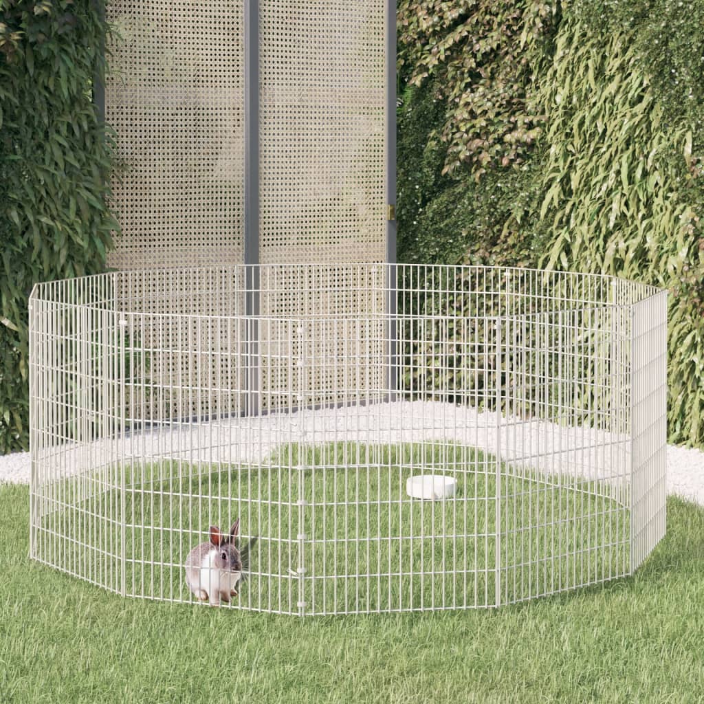 VIDAXL -Tierset 12 Panels 54x80 cm verzinktes Eisen