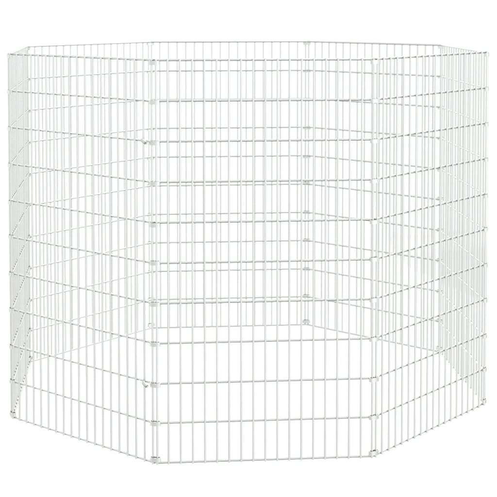 Vidaxl Tiergehäuse 8 Panels 54x100 cm verzinkt