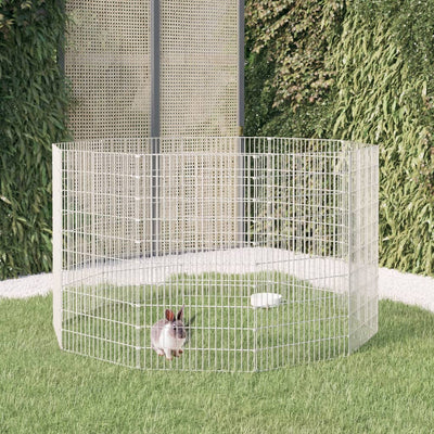 Vidaxl Tiergehäuse 10 Paneele 54x100 cm verzinktes Eisen