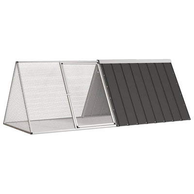 Vidaxl Kaninchen Hutch 2015x80.5x71 cm verzinkter Stahl -Anthrazit