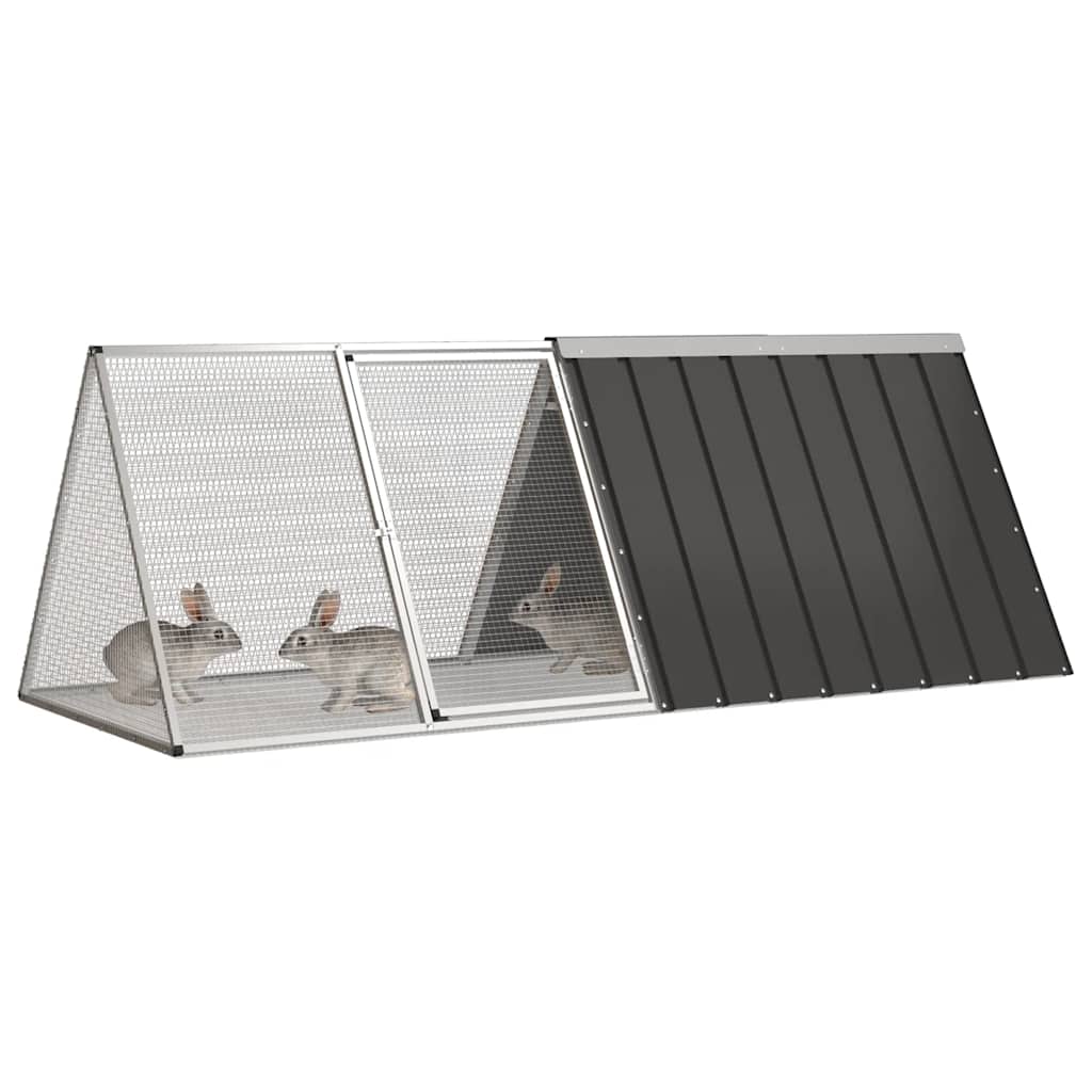 Vidaxl Kaninchen Hutch 2015x80.5x71 cm verzinkter Stahl -Anthrazit