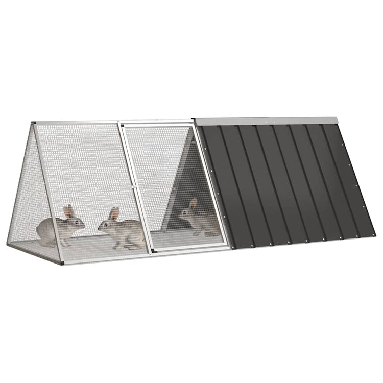 Vidaxl Kaninchen Hutch 2015x80.5x71 cm verzinkter Stahl -Anthrazit