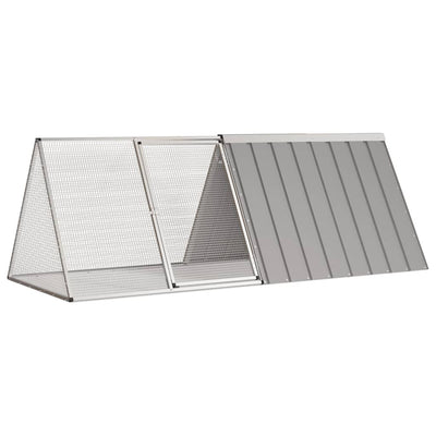 Vidaxxl Kaninchenstall 201,5x80,5x71 cm verzinkter Stahl grau