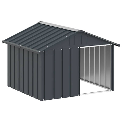 Vidaxl Hund Loft 116.5x103x81.5 cm verzinkte Stahl -Anthrazitfarbe