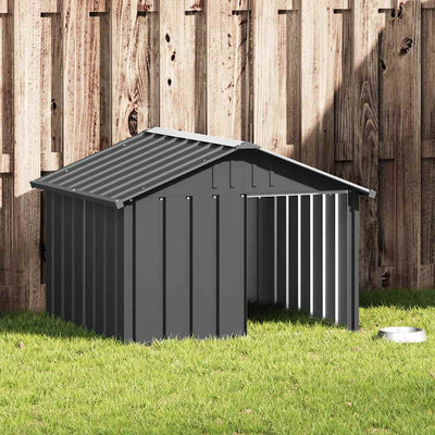 Vidaxl Hund Loft 116.5x103x81.5 cm verzinkte Stahl -Anthrazitfarbe