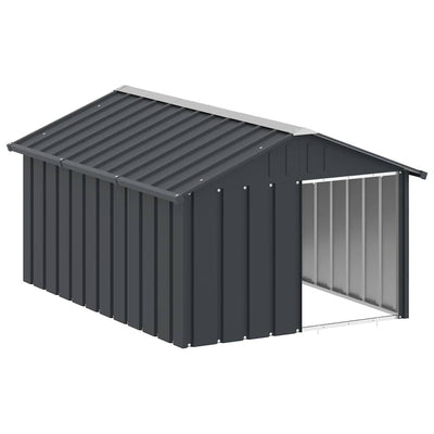Vidaxl Dog Loft 116.5x153x81.5 cm verzinkte Stahl -Anthrazitfarbe