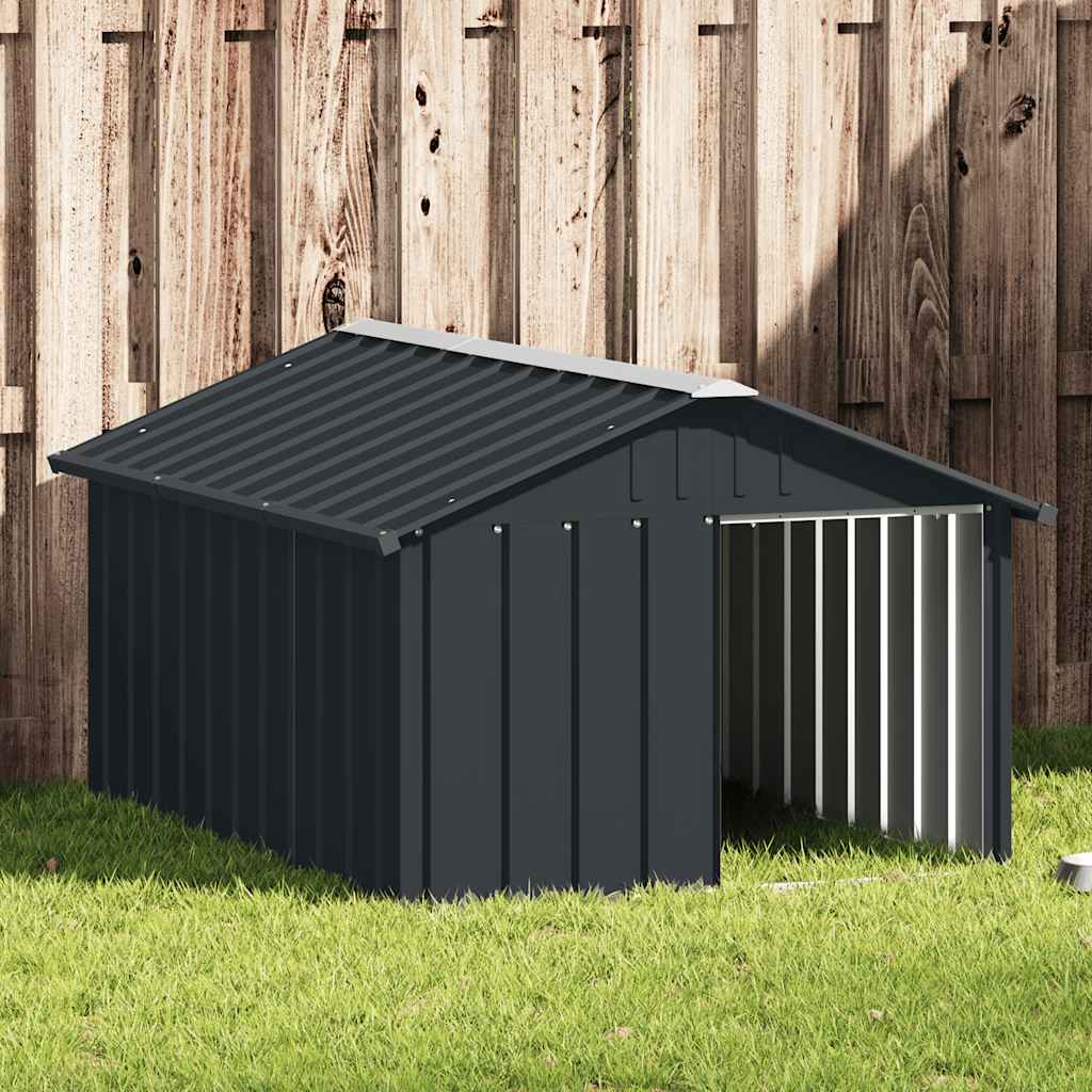 Vidaxl Dog Loft 116.5x153x81.5 cm verzinkte Stahl -Anthrazitfarbe