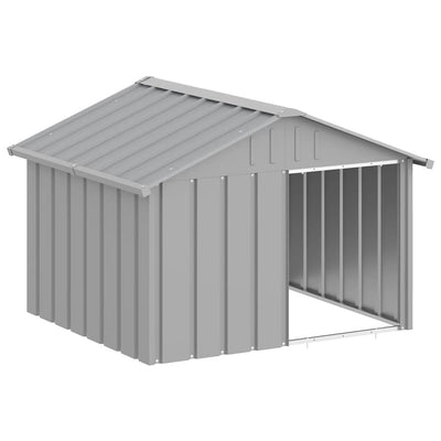 Vidaxl Hund Loft 116.5x103x81.5 cm verzinkter Stahl grau
