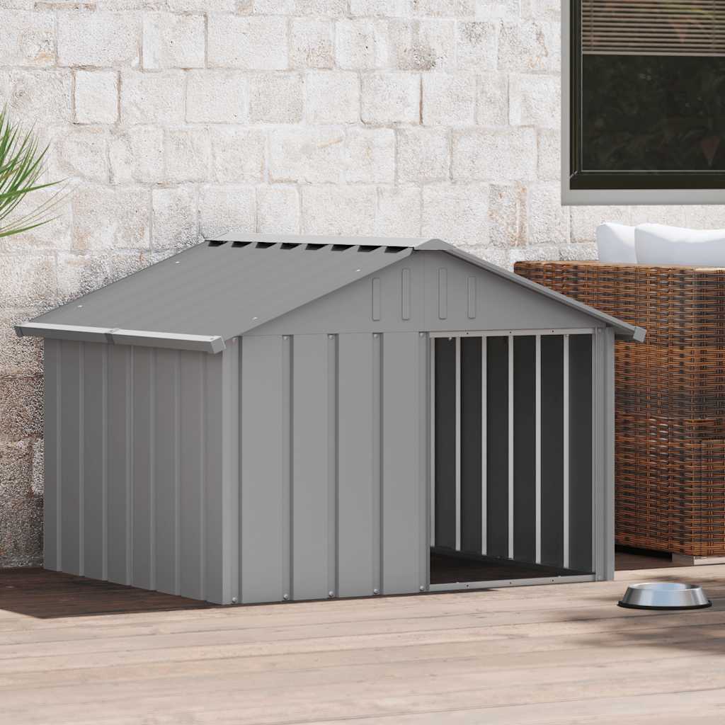 Vidaxl Hund Loft 116.5x103x81.5 cm verzinkter Stahl grau