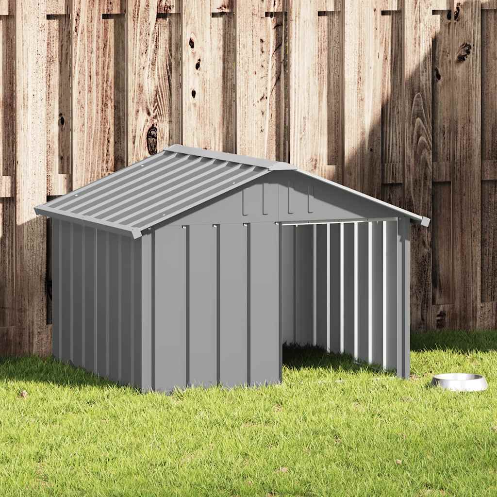 Vidaxl Hund Loft 116.5x103x81.5 cm verzinkter Stahl grau
