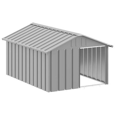 Vidaxl Hund Loft 116.5x153x81.5 cm verzinkter Stahl grau