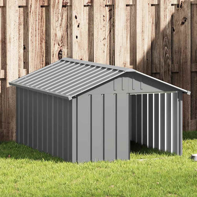 Vidaxl Hund Loft 116.5x153x81.5 cm verzinkter Stahl grau