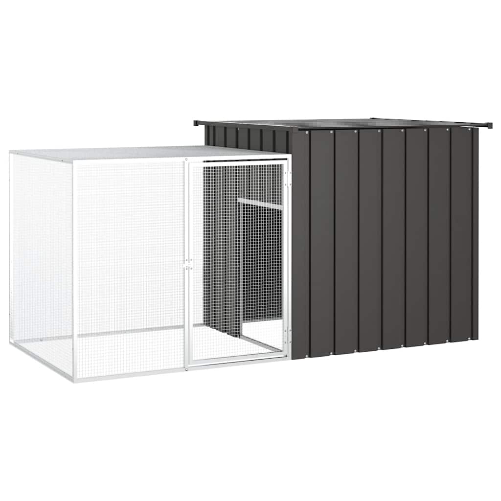 Vidaxl Chicken Coop 200x91x100 cm verzinkter Stahl -Anthrazit -Verschärfen