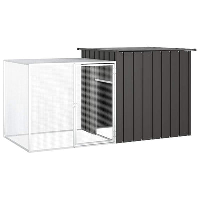 Vidaxl Chicken Coop 200x91x100 cm verzinkter Stahl -Anthrazit -Verschärfen