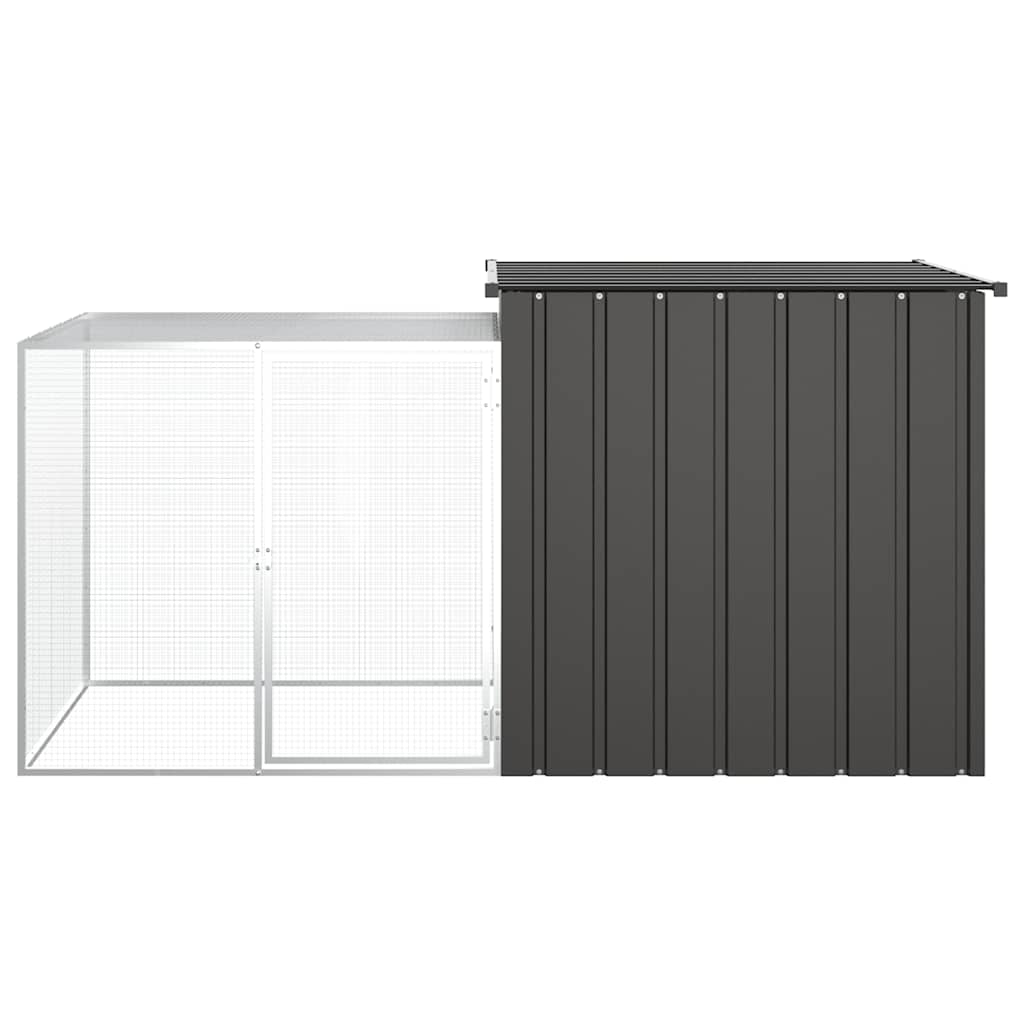 Vidaxl Chicken Coop 200x91x100 cm verzinkter Stahl -Anthrazit -Verschärfen