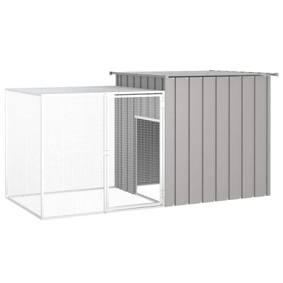 Vidaxl Chicken Coop 200x91x100 cm verzinkter Stahl grau
