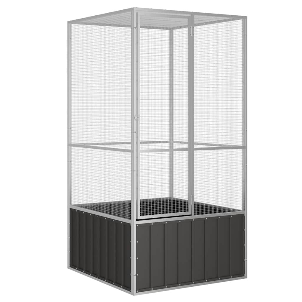 Vidaxl Vogelkäfig 111x107x211.5 cm verzinkte Stahl -Anthrazitfarbe