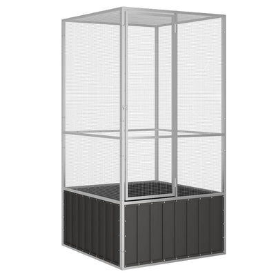 Vidaxl Vogelkäfig 111x107x211.5 cm verzinkte Stahl -Anthrazitfarbe