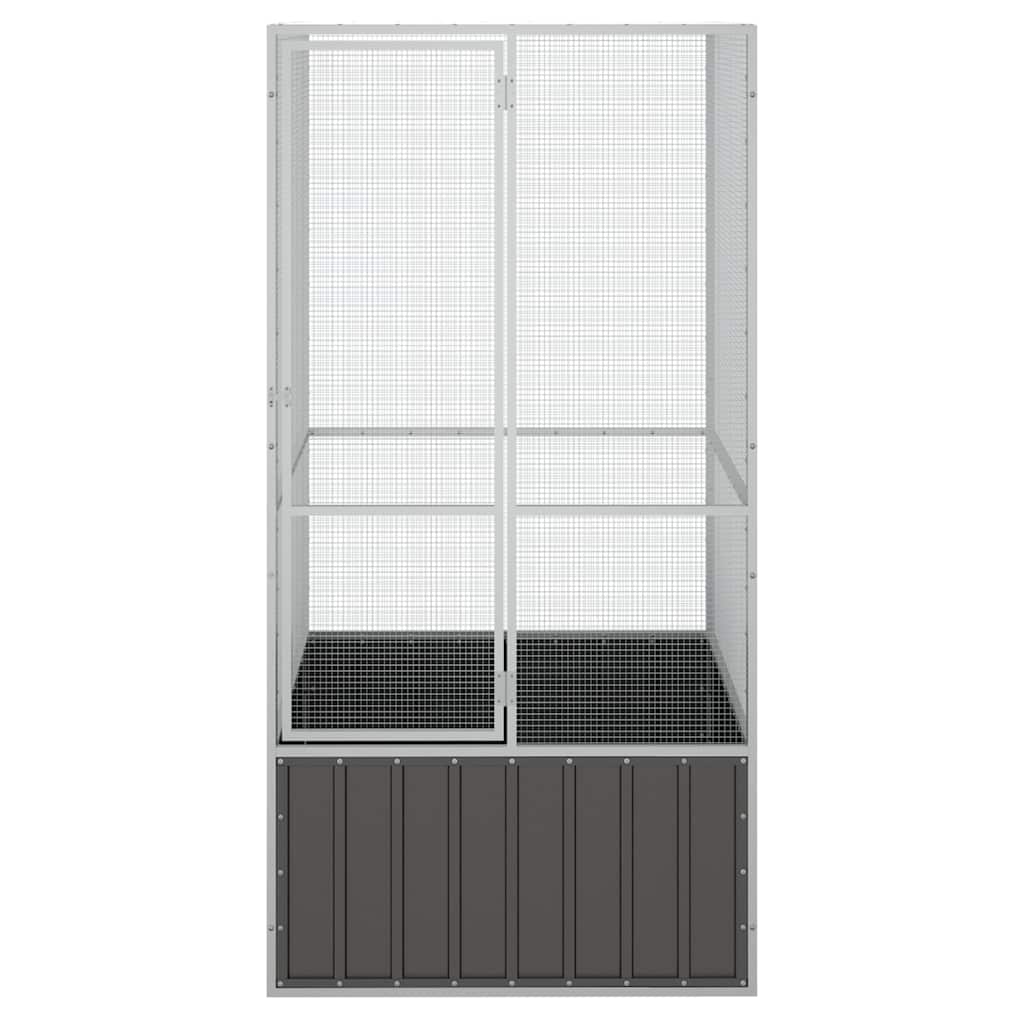 Vidaxl Vogelkäfig 111x107x211.5 cm verzinkte Stahl -Anthrazitfarbe