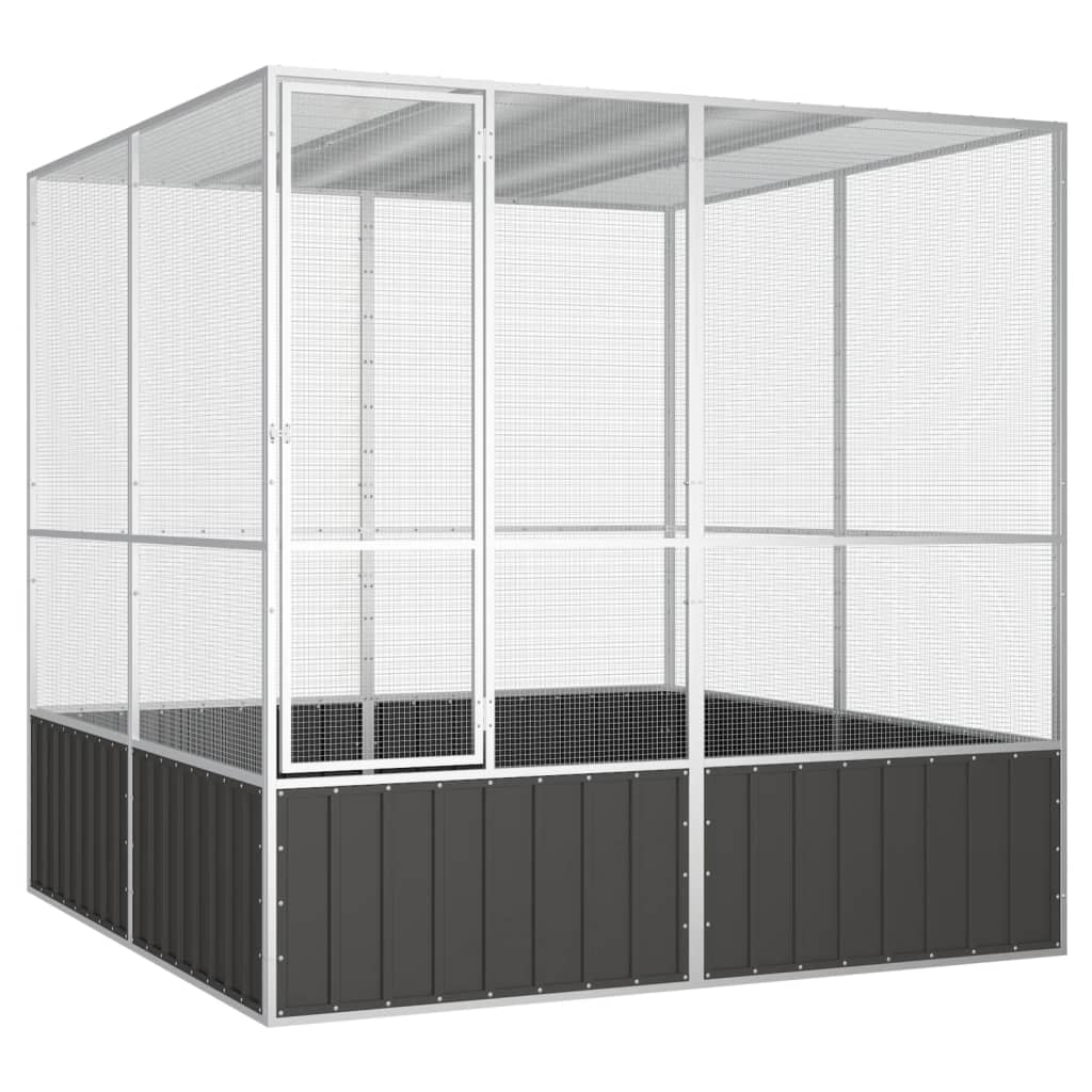 VIDAXL -Vogelkäfig 213.5x217.5x211.5 cm verzinkter Stahl -Anthrazit