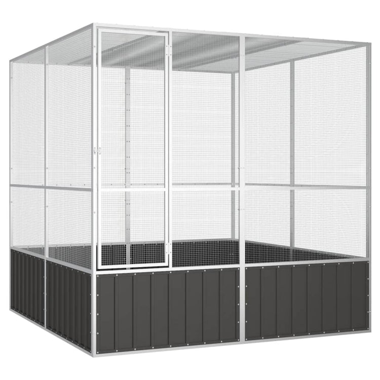 VIDAXL -Vogelkäfig 213.5x217.5x211.5 cm verzinkter Stahl -Anthrazit