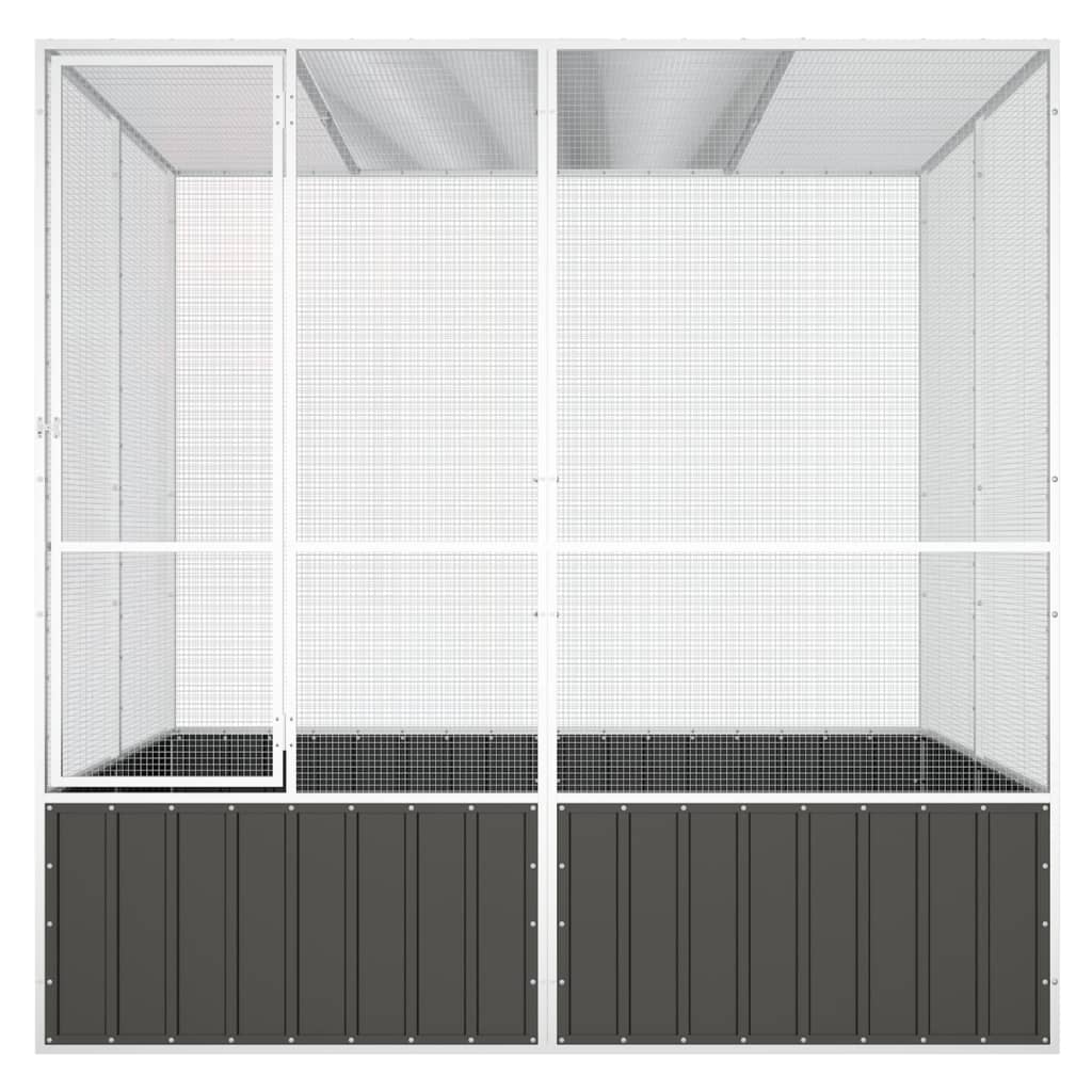VIDAXL -Vogelkäfig 213.5x217.5x211.5 cm verzinkter Stahl -Anthrazit