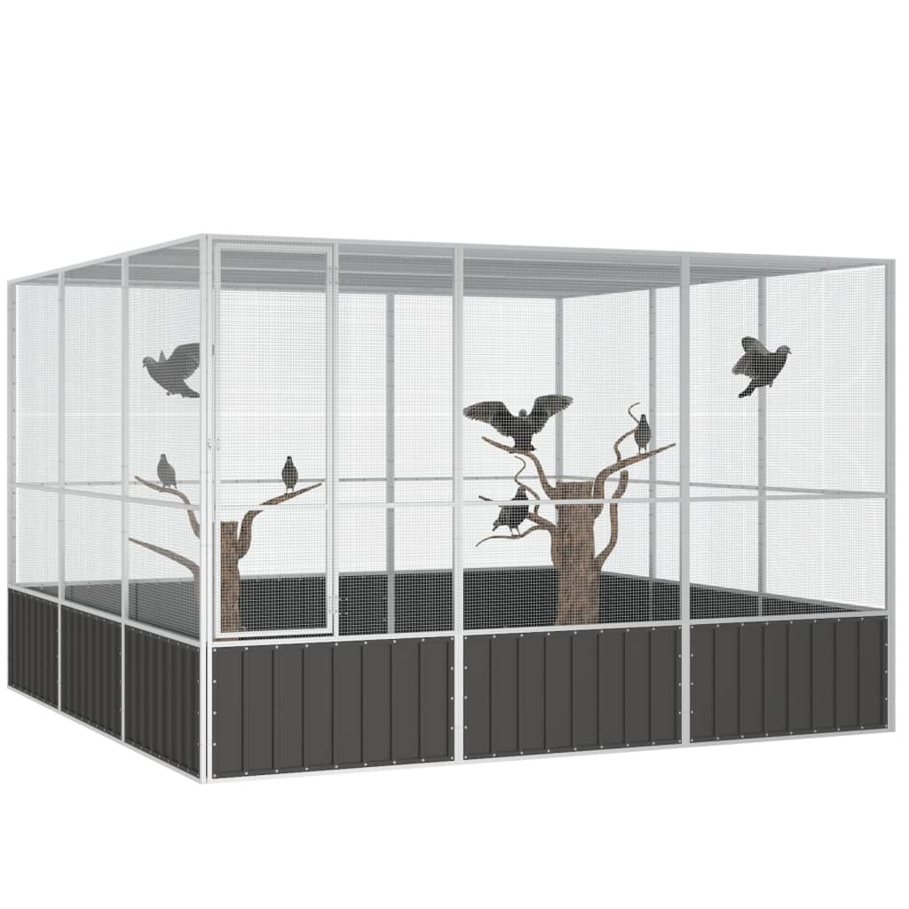 Vidaxl Vogelkäfig 302.5x324.5x211.5 cm verzinkter Stahl -Anthrazit